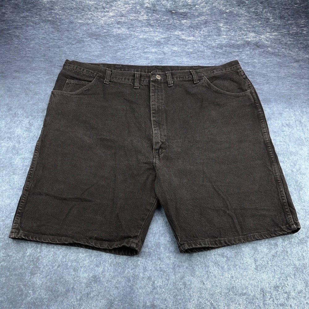 Wrangler Authentics Mens Black Denim Shorts 48 100% Cotton Made in USA 60601CB
